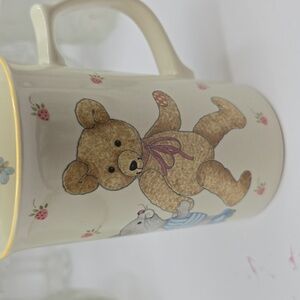 Vtg Mikasa Teddy Bear Ceramic Tea Coffee Mug CC018 girl boy Mice roller skating